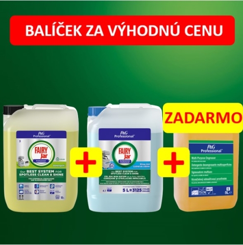 Balíček 1x Jar detergent 10L + Jar oplachovač 10L + Jar odmašťovač 5L ZDARMA